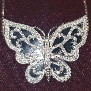 925 Sterling Silver Butterfly Pendant W/ Necklace